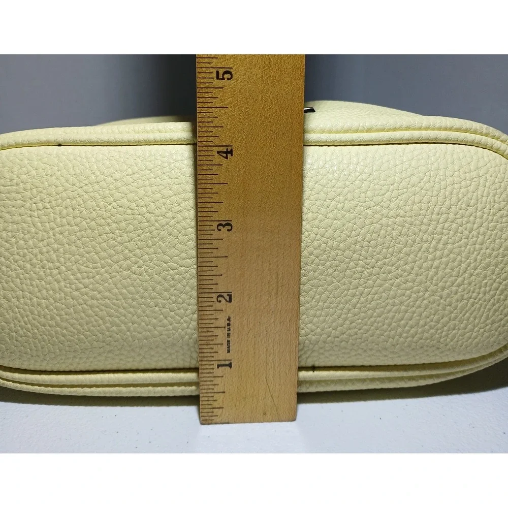 Steve Madden Crossbody Pebbled Yellow Shoulder Bag Adjustable S. Multi Zip #1260